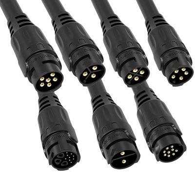 IP67 M19 Connector 2\3\4\5\6\9\12 Pin  Waterproof male Connector For industrial Solder Cable