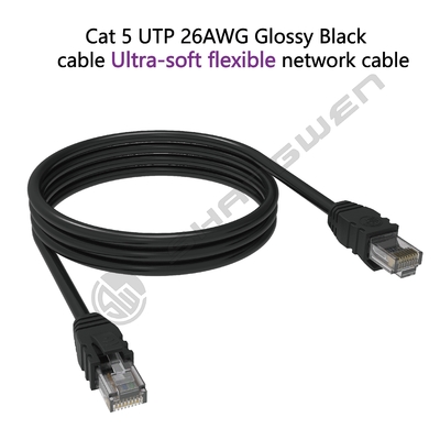 26awg Black UTP Cat5e Network Cable Patch Cord 4 Pairs Cat5e LAN Cable