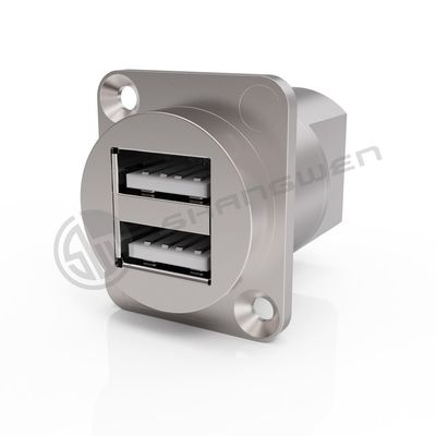 IP65 wodoodporny podłączacz USB Panel Mount Podwójny port 4 Pin Podłączacz kabla danych