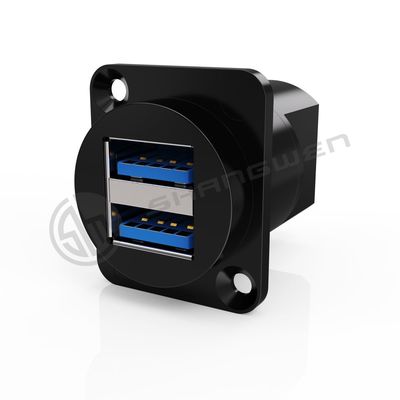 Podwójny złącze z podłączeniem do podłączonego panelu Wodoszczelny 9 pinów osłonięty złącze USB