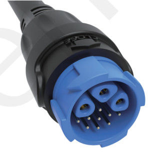M19 Złącze 12pin Niebieski 20A Lutowanie Overmolded Aluminium Alloy Shell Nylon IP67