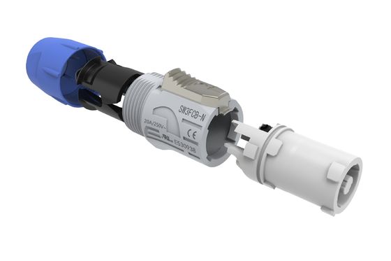 Wodoodporne okrągłe złącze 3-pinowe Okrągłe złącze zasilania Elektryczne Powercon Męskie Materiał PA6