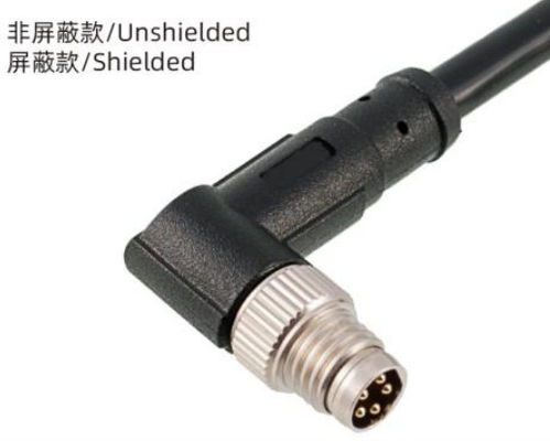 3-8A IP67 wodoodporny M8 kątowy wtykacz metalowy dla instalacji zewnętrznych