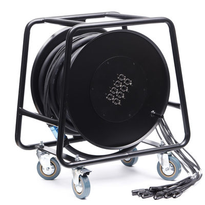 Przemysłowy elektryczny CAT6 SF/UTP Network Cord Retractable Cable Reel z 8 kanałowymi osłonami SFTP i gniazdkami sygnałowymi 4x16A