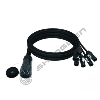 6 Głowa SOCAPEX Style Breakout Cable Assembly SOCAPEX Przemysłowe zastosowanie IP67 wodoodporne 19-pin Powercon True1 Male Connectors