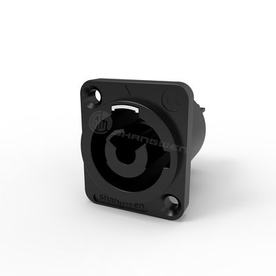 Czarny IP65 Kobieta łącznik Powercon 3 pin LED Do użytku zewnętrznego 250V / 20A łącznik podwozia