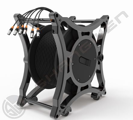 4x16A Wielokanalizowane gniazda sygnału elektrycznego przemysłowego z 6 kanałami i CAT6 SF/UTP Network Cord Retractable Cable Reel