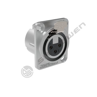 Wodoszczelny w pomieszczeniach wewnętrznych 10A Płytkowany srebrem 3-pin XLR Panel z łącznikiem kobiecym Montuj mikrofon Adapter konwerter do głośnika audio