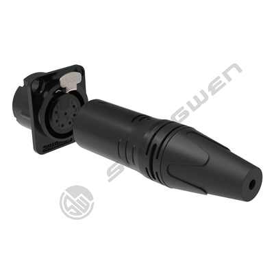 IP40 Kabel audio wewnętrzny wtyczka 7-pin XLR Kobieta Soket z 3,5 mm złoty przewodnik Shell Plating i wysoka trwałość