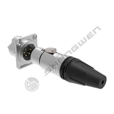 Audio IP40 Protection XLR Mount Connector dla srebrnego 4-polarnego kablu bezprzewodowego DMX w elektronikach przemysłowych
