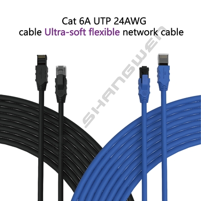 Cat6a UTP Cable Cat6 UTP 24AWG RJ45 Copper LED Cord Copper Luminous 4p PVC LSZH Jacket Indoor LAN Ethernet Networking