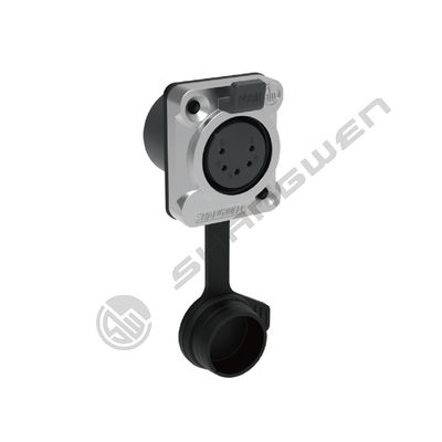5 Pin Panel Mount XLR Socket Connector Outdoor Audio Waterproof Rubber Jacket Female Jack for Power Application