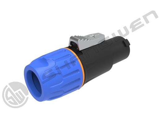 IP65 4-Pin Female Speaker Connector Glass Reinforced Alloy Nylon Housing with 3P Male for 6-15mm Cable Copper Rated Current 30A
