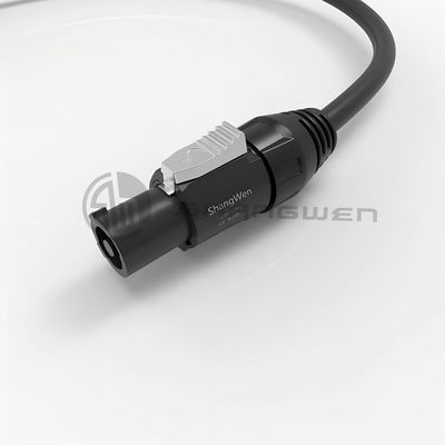 Outdoor Orange Black Powercon Cable IP65 3 Pole Power In/Out Connectors Female for LED Screen Copper Conductor Industrial