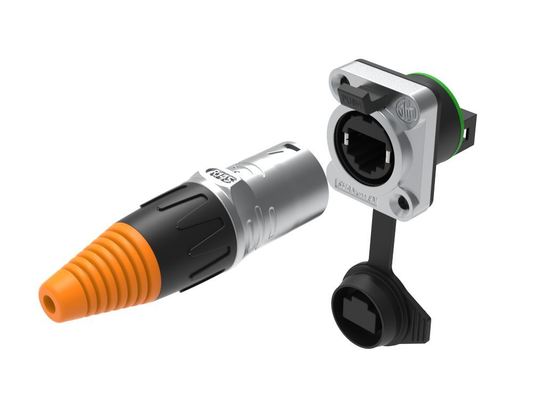 Outdoor IP65 Straight Plug 8P Horn Socket Rj45 8 Pin Female Connector Ethernet Signal Cable Network Electrical Cable Connector