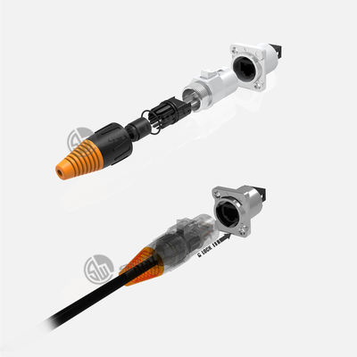 China Sales Outdoor Waterproof IP65 Signal Ethernet Rj45 Female Connector Video Lighting Equipment Panel Mounting RJ45 Jack Dust