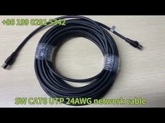 Okrągły kabel Cat6a UTP 24AWG 4 pary Czarny / Gary 4P PVC Ethernet