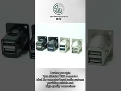 Podwójny złącze z podłączeniem do podłączonego panelu Wodoszczelny 9 pinów osłonięty złącze USB